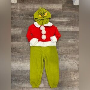 Festive Grinch-Inspired Kids Costume - Red and Green